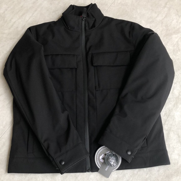 Michael Kors Men's Belgravia Woven Zip-Up Jacket Black Size S - Picture 3 of 16